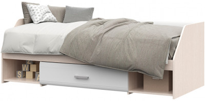 Симба кровать одноярусная (1942*660*840) дуб белфорт/белый глянец