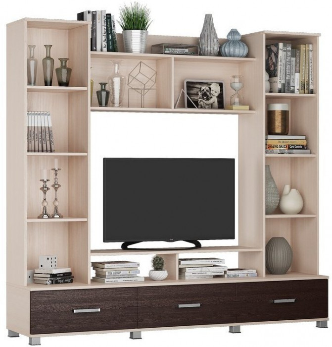 Гостиная Соло-8, Венге / Дуб молочный (Дуб молочный, Венге)