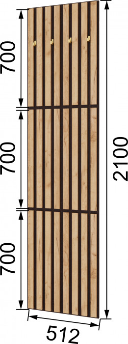 Модульная прихожая Кано, набор 4, Венге/Крафт золотой