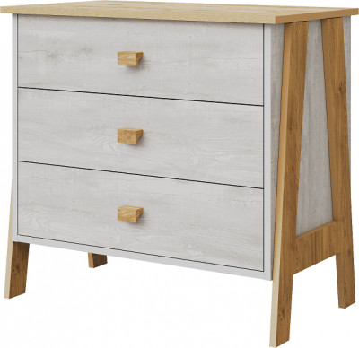 Комод №1 "Скандинавия" - Бетон пайн светлый/Дуб наварра