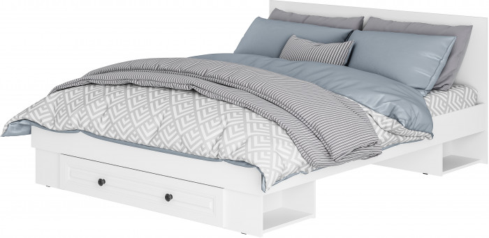 Кровать с реечным настилом и ящиками Софт КР-16 (1,6), Белый