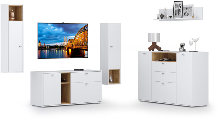 Бэль № 08, цвет дуб крафт золотой/белый премиум, НЕ универсальная сборка