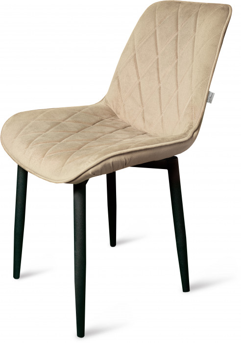 Стул "Оскар" черный матовый Томми 02 бежевый