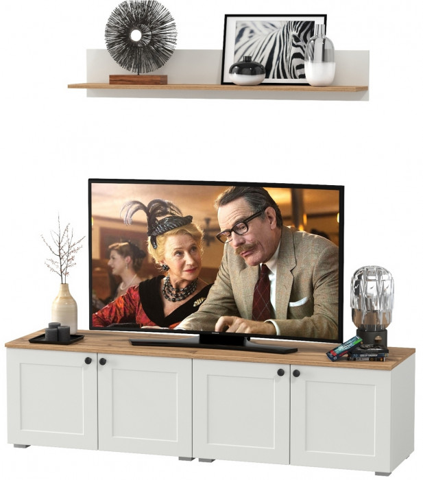 Остин Прихожая 64, белый шагрень/дуб крафт золотой