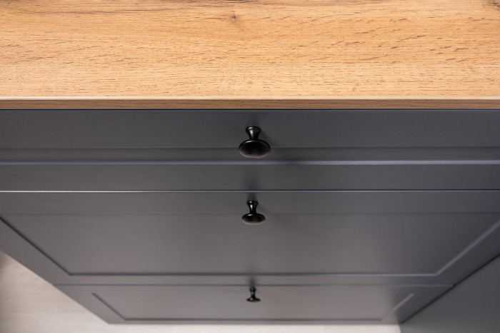 Остин 16.221 Комод + 16.121 Тумба для обуви + 16.121 Тумба для обуви, цвет серый графит/дуб крафт золотой, ШхГхВ 280х41,9х99,3 см., ун. сборка