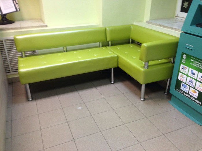 Диван Бизнес 100, экокожа, черный