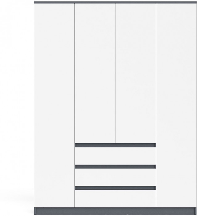 Мори Шкаф МШ1600.1, графит/белый