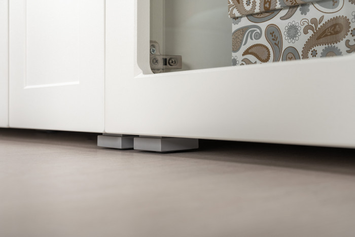 Остин 16.394.03 Шкаф-витрина(пенал), белый шагрень/дуб крафт золотой