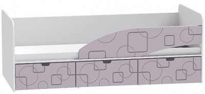 Детская кровать Бриз-3 80х190, квадрат (Ирис/Белый/правый)