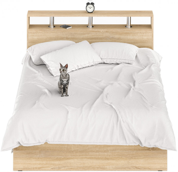 Камелия Кровать с ящиками 1400, дуб сонома