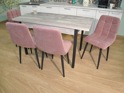 Обеденная группа Колорадо / Стул Х 4 шт. / Бетон темный/черный / бид 27