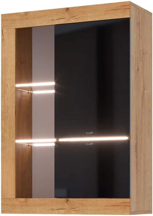 Прага Модульная Гостиная, вариант №5, вотан/Черный глянец