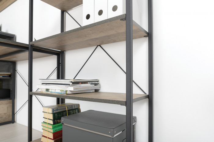 Трувор 13.70 Тумба под ТВ + 13.151.01 Стеллаж, дуб гранж песочный/интра