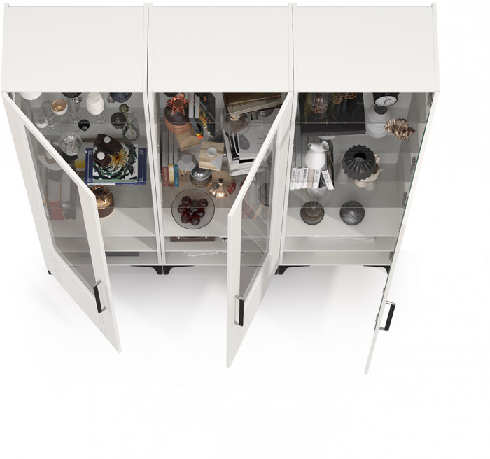 Валенсия Гостиная № 130, ЛДСП белый шагрень/МДФ белый шагрень