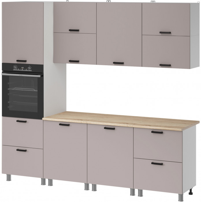 МК Аленушка 2,4м Лаванда Кашемир,скоба черный,сонома