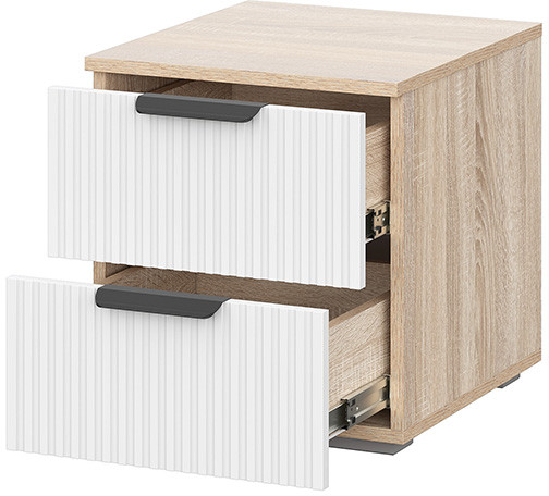 Тумба прикроватная Норд Лине Т01-400, Дуб сонома, Софт пломбир