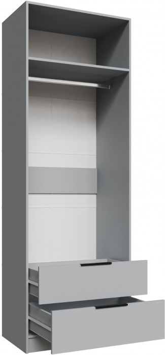 Шкаф Мадрид (0,8) с 2 ящ. без зеркала, Камень серый