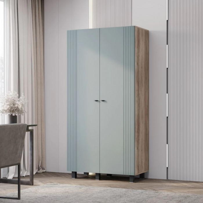 "Олива" ШК-03 Шкаф 2-х створчатый Дуб каньон/MF11Шарли бриз