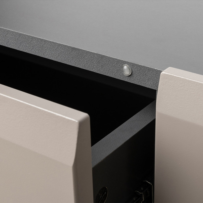 Сидней Комплектация № 047, цвет корпус: антрацит/фасады: МДФ веллюто капучино, ШхГхВ 229,9х41,3х205,2 см., ниша для ТВ 129х41х98 см., универс. сборка