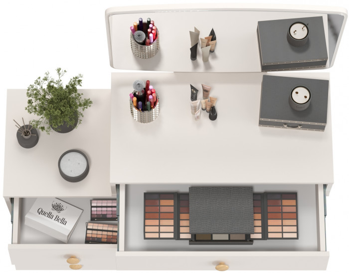 Афина Спальня 4-25901М1к.с. Трюмо, цвет кашемир серый, ШхГхВ 105х38,6х129 см., универсальная сборка, цвет ножек: тик