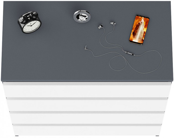 Мори Комод МК800.4, цвет графит/белый, ШхГхВ 80,4х41х94 см.