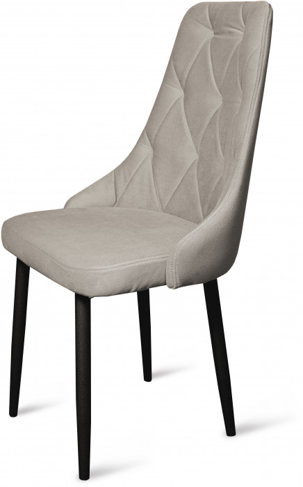 Стул "Граф" черный матовый Томми 08 серый