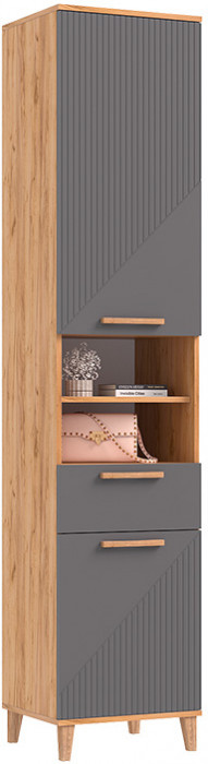 Модульная прихожая Ирис, Крафт золотой/Браш графит