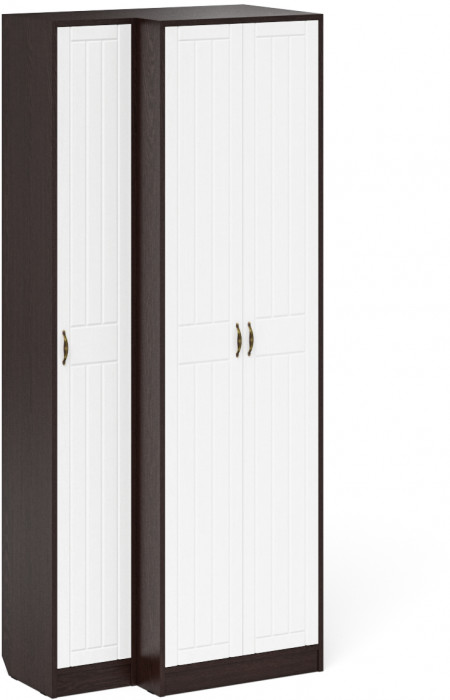 Прихожая П-6 Шкаф + Пенал, венге/фасады МДФ белое дерево фрезеровка прованс