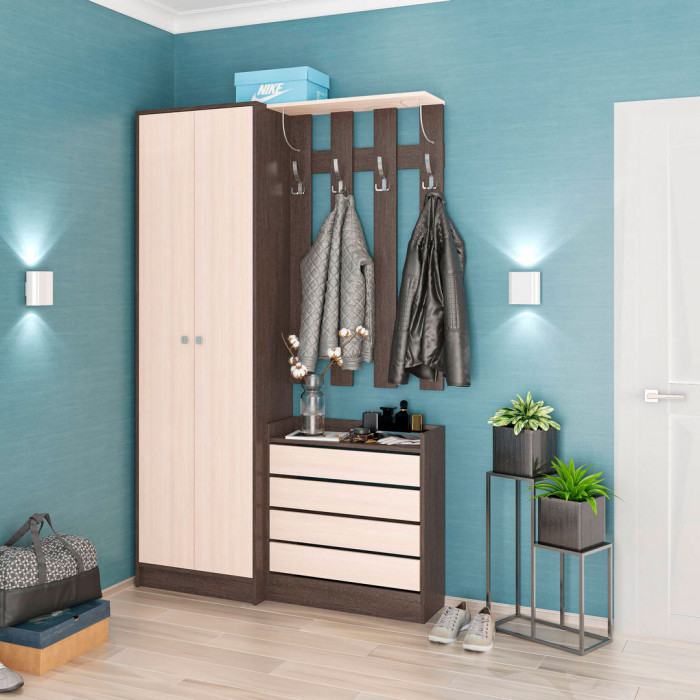 Ямайка Шкаф ЯПШ-1 (600*2100*350) венге/дуб молочный