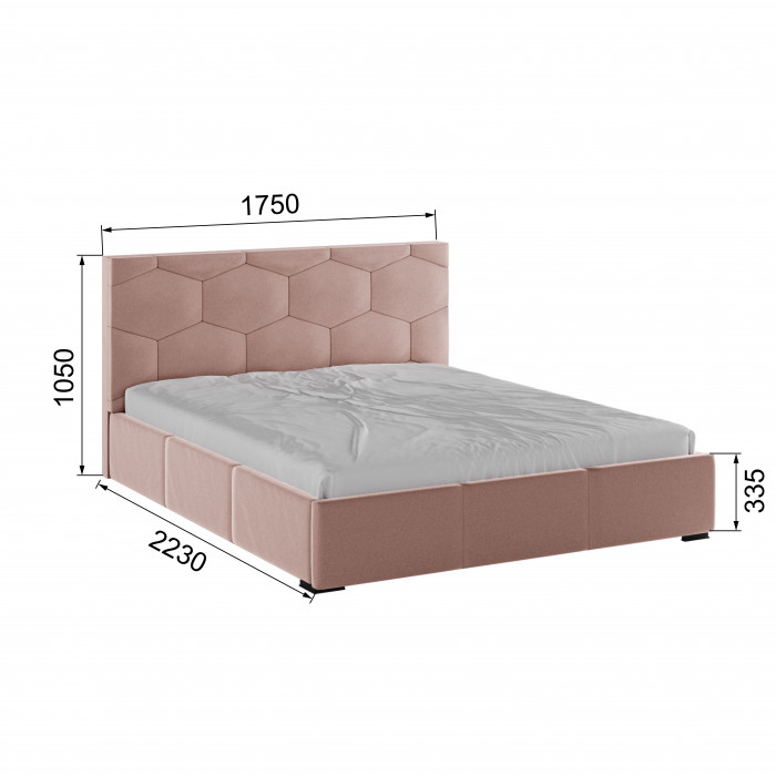 Манука Кровать интерьерная 160 пыльная роза, ПМ