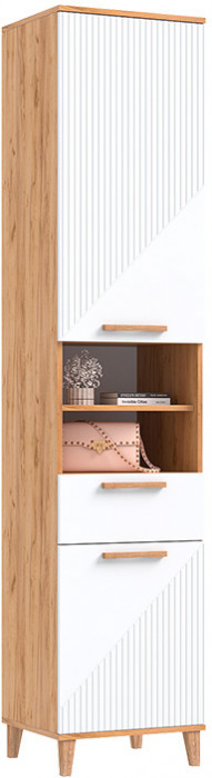 Модульная прихожая Ирис, Крафт золотой/Браш вайт