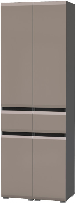 Сидней 13.202 Шкаф с ящиком 2 штуки, корпус: антрацит/фасады: МДФ веллюто капучино