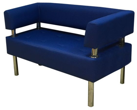 Диван Бизнес 140, экокожа, синий