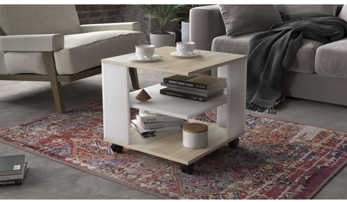 Diamond Стол журнальный тип 7 (Дуб сонома/Белый)