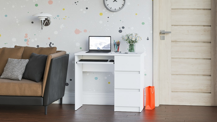 Мори компьютерный стол МС-6 правый, белый