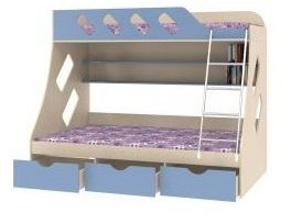 Дельта-20.01 Детская двухъярусная кровать с лестницей (Желтый, Белый)