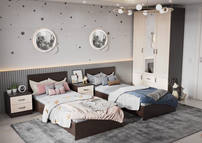 Кровать 80х200 с основанием ЛДСП Ронда КР-080, венге