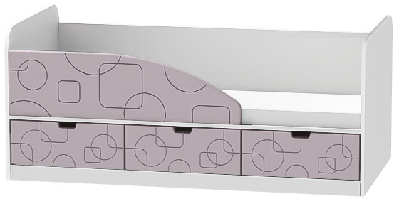 Детская комната Бриз МДФ, набор 7, Белый/Ирис (Квадрат)
