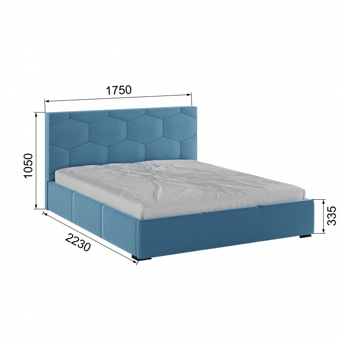 Манука Кровать интерьерная 160 светло-голубой, ПМ