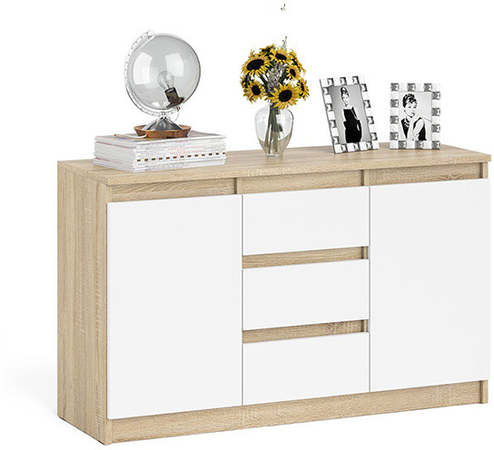 Мори Комод МК1200.3, дуб сонома/белый
