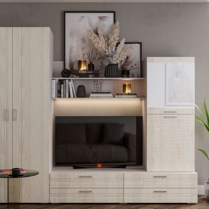 АМЕЛИЯ Шкаф ШК-04 МДФ 600х1452х400 вяз каньон/анкор