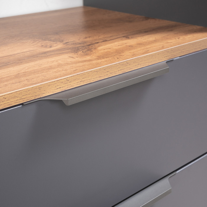 Октава Прихожая 07, серый графит/дуб крафт золотой/фасады МДФ серый графит