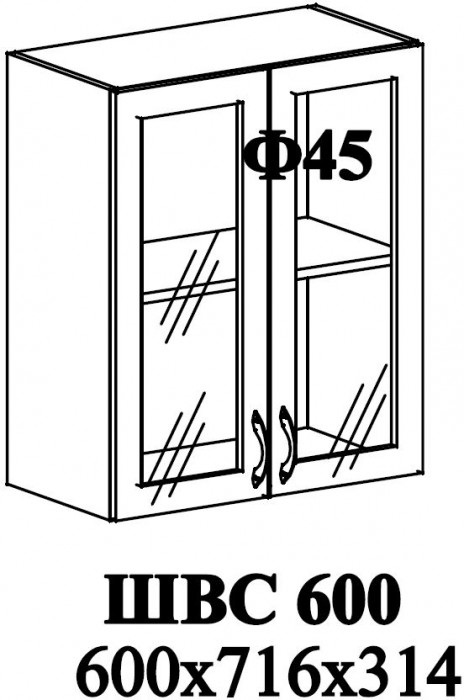 Ф-45 Мария (ШВС 600) МДФ белый