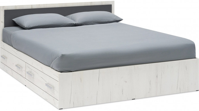 Модульная спальня Фиеста NEW композиция 1 (Дуб крафт белый/Графит)