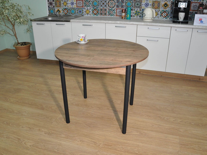 Стол обеденный Ника Дуб Веллингтон/черный