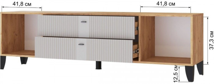 Тумба ТВ Парус-10 дуб крафт золотой/сантьяго софт