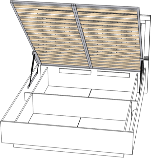 Кровать 160х200 "Харди-1" с подъемным механизмом - Латте/Ирландский ликер