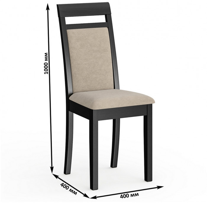 Два стула Мебель--24 Гольф-12 разборных, цвет венге, обивка ткань велюр капучино 25, ШхГхВ 40х40х100 см., от пола до верха сиденья 47 см.(мягк спинка)