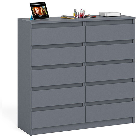 Мори Комод МК1200.10, цвет графит, ШхГхВ 120,4х41х115 см.