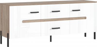 Ким Тумба ТВ (металл) Белый глянец холодный, сонома